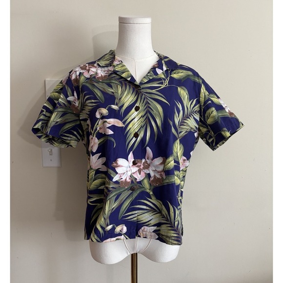 Hilo Hattie Tops - Hilo Hattie Womens Medium Button Up Shirt Tropical Hawaiian Vacation Cotton